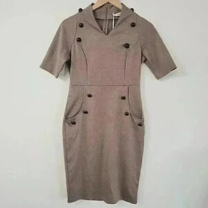 NWT Grace Karin Short Sleeve V Neck Midi Sheath Dress M